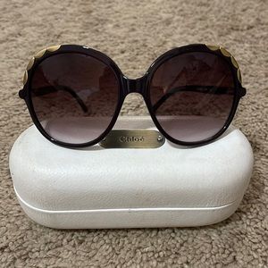 Chloe gold scalloped round eyed sunnies